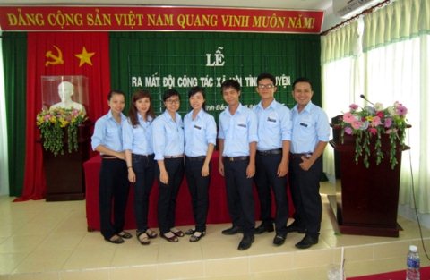 Các tình nguyện viên của đội công tác xã hội tình nguyện P. Vĩnh Bảo, TP. Rạch Giá     